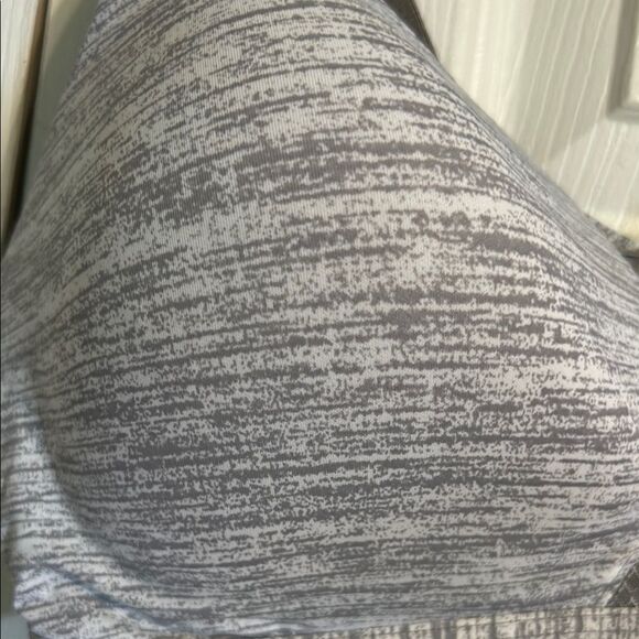 HANES Gray Heather Large Wireless Bra Soft Jersey Mesh Adjustable Lined - Picture 3 of 10